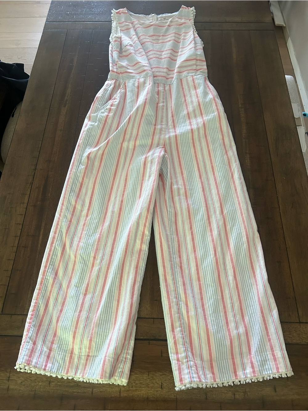 Vineyard Vines Striped Wide Leg Jumpsuit Women’s Sleeveless Size 8